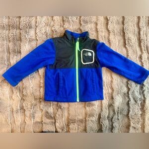 The North Face Black and Blue Jacket with Neon Green Zipper